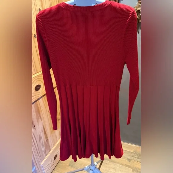 Dana Buchman Fit & Flare Sweater Dress - Christmas Red - Size XL - Picture 2 of 6